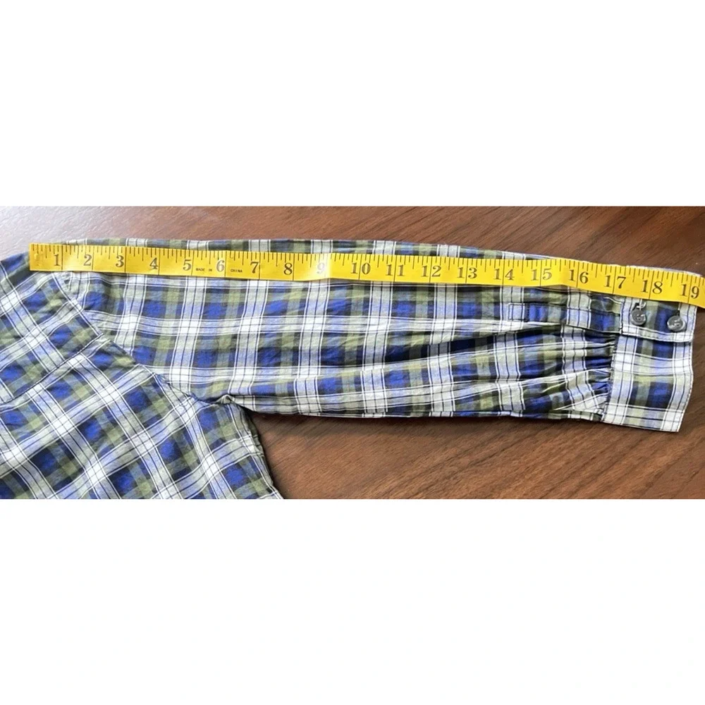 Tory Burch Preppy Tartan Plaid Button Ruffle Preppy Dark Academia Tailored SZ 6